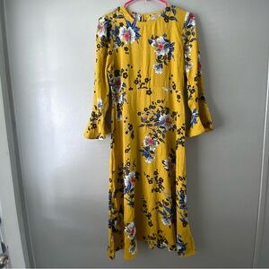 ASOS Yellow Long Sleeve Sundress with Bell Sleeves